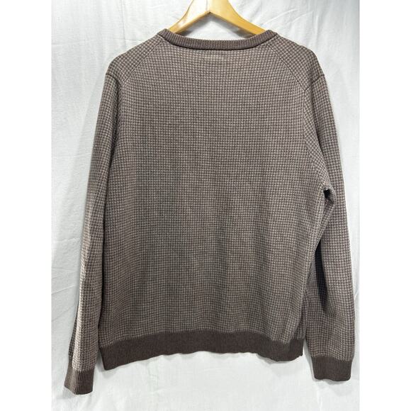 MENS LINCS CREWNECK SWEATER SIZE L COTTON POLYESTER Brown GEOMETRIC - Picture 5 of 5